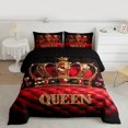 thumbnail image 2 of Castle Fairy Queen Crystal Crown 3 Pieces Queen Comforter Set for Girls,Happy Valentine's Day Ultra Soft Bedding Sets,Bling Love Heart Golden Glitter Bedding Comforter Set Breathable, 2 of 8
