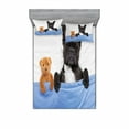 thumbnail image 2 of Ambesonne Animal Fitted Sheet & Pillow Sham Set, French Bulldog with Bear, Twin, Multicolor, 2 of 3