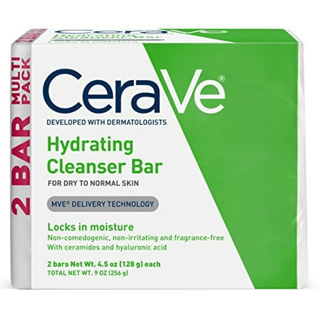 "CeraVe Hydrating Cleansing Bar Soap, 2-pack (4.5 oz each)"