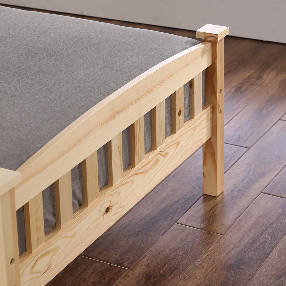 Lowestbest Bed Frame Twin Size with Headboard and Footboard, Wood Color Lowestbest Bed Frame Twin Size with Headboard and Footboard, Wood Color