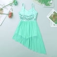 thumbnail image 4 of Raenseen Children Girls Sleeveless Lyrical Ballet Modern Jazz Dance Dress Kids High-Low Gymnastics Light Green XL, 4 of 8