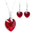 thumbnail image 1 of Set Collar Dije Corte Hearl Aretes Zvezda Plata 0.925 Mujer rojo Unitalla, 1 of 4