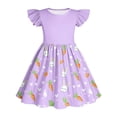 thumbnail image 5 of EGNMCR Robe à Manches Courtes à Col Rond Robe à Manches Volantées Imprimée pour Enfants Robe à Col Rond Taille Moyenne Robe de Printemps et d'Été pour Enfants Robe en Polyester pour Fille, 5 of 5