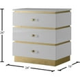thumbnail image 5 of Pemberly Row Table d'Appoint Contemporain en Laque Blanche/or, 5 of 5