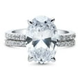 thumbnail image 2 of BERRICLE Sterling Silver Solitaire Wedding Engagement Rings 5.5 Carat Oval Cut Cubic Zirconia CZ Hidden Halo Ring Set for Women, Rhodium Plated Size 4, 2 of 12