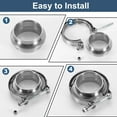 thumbnail image 5 of Uxcell V Band Clamp with Flange 3.25 Inch 304 Stainless Steel Male Female V-Band Exhaust Clamp Flange Kit for Auto Downpipe Exhaust System, Silver, 5 of 6