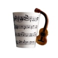 thumbnail image 1 of Taza de cerámica para notas musicales con mango de guitarra, capacidad de 350 ml, 1 of 2