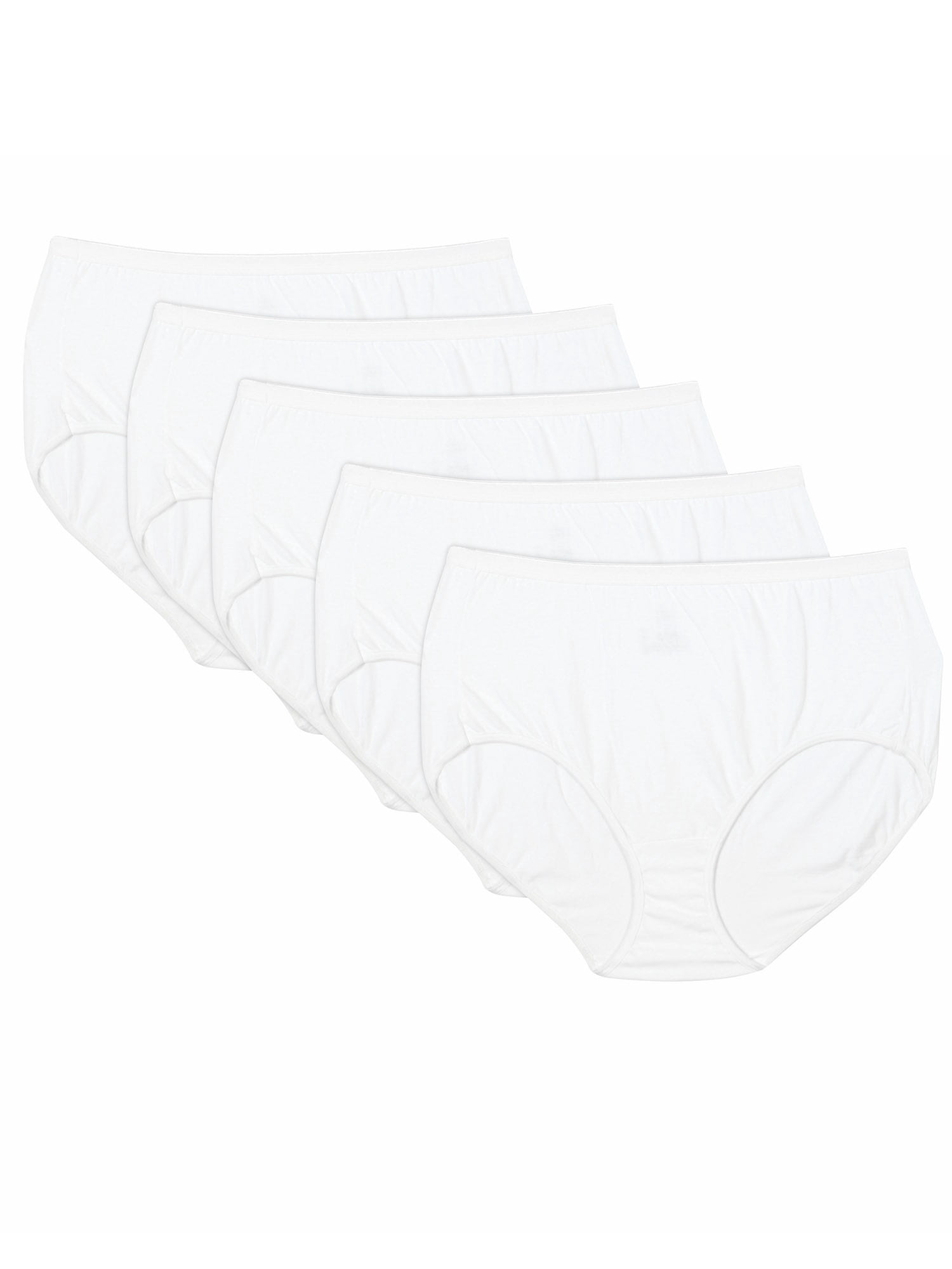 JMS Women's Tagless White Cotton Briefs, 5-Pack