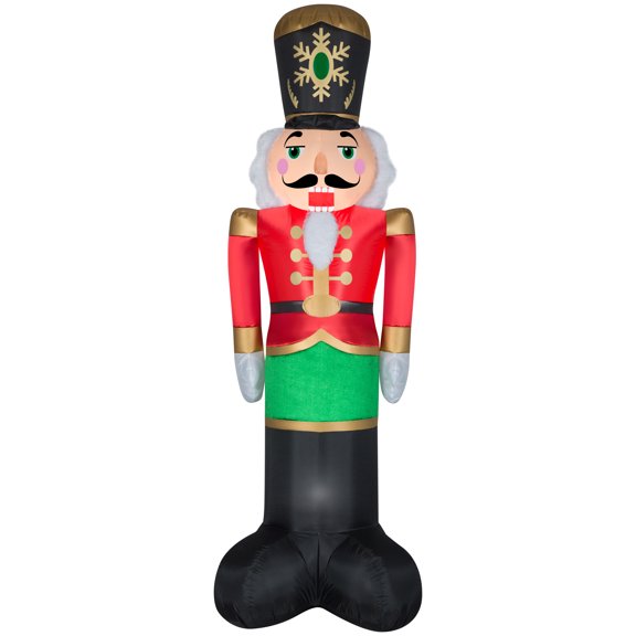 Gemmy Christmas Airblown Inflatable Mixed Media Luxe Nutcracker, 8 ft Tall, Multi