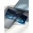 thumbnail image 3 of Women's Oversized Square Sunglasses, Blue Gradient Lens UV400 Protection Shades, Fashion Eyewear for Beach, Travel & Daily Wear, 3 of 5