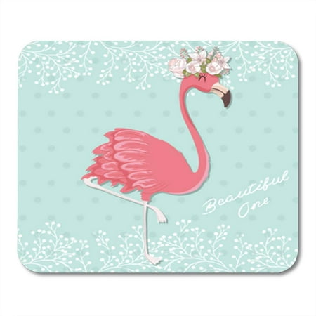 KDAGR Patten Pink Flamingo Vector Illustration Isolated on Green Background Adorable Mousepad Mouse Pad Mouse Mat 9x10 (Best Mouse For Illustrator)