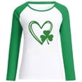 thumbnail image 4 of BLVB St Patricks Day Shirt for Women Color Block Long Sleeve Crewneck Tunic Tops Shamrock Tees Tshirts Blouse, 4 of 4
