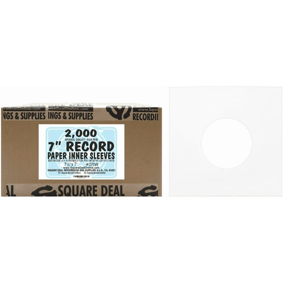 (2000) Archival Quality Acid-Free Heavyweight Paper Inner Sleeves for 7" Vinyl Records #07IW