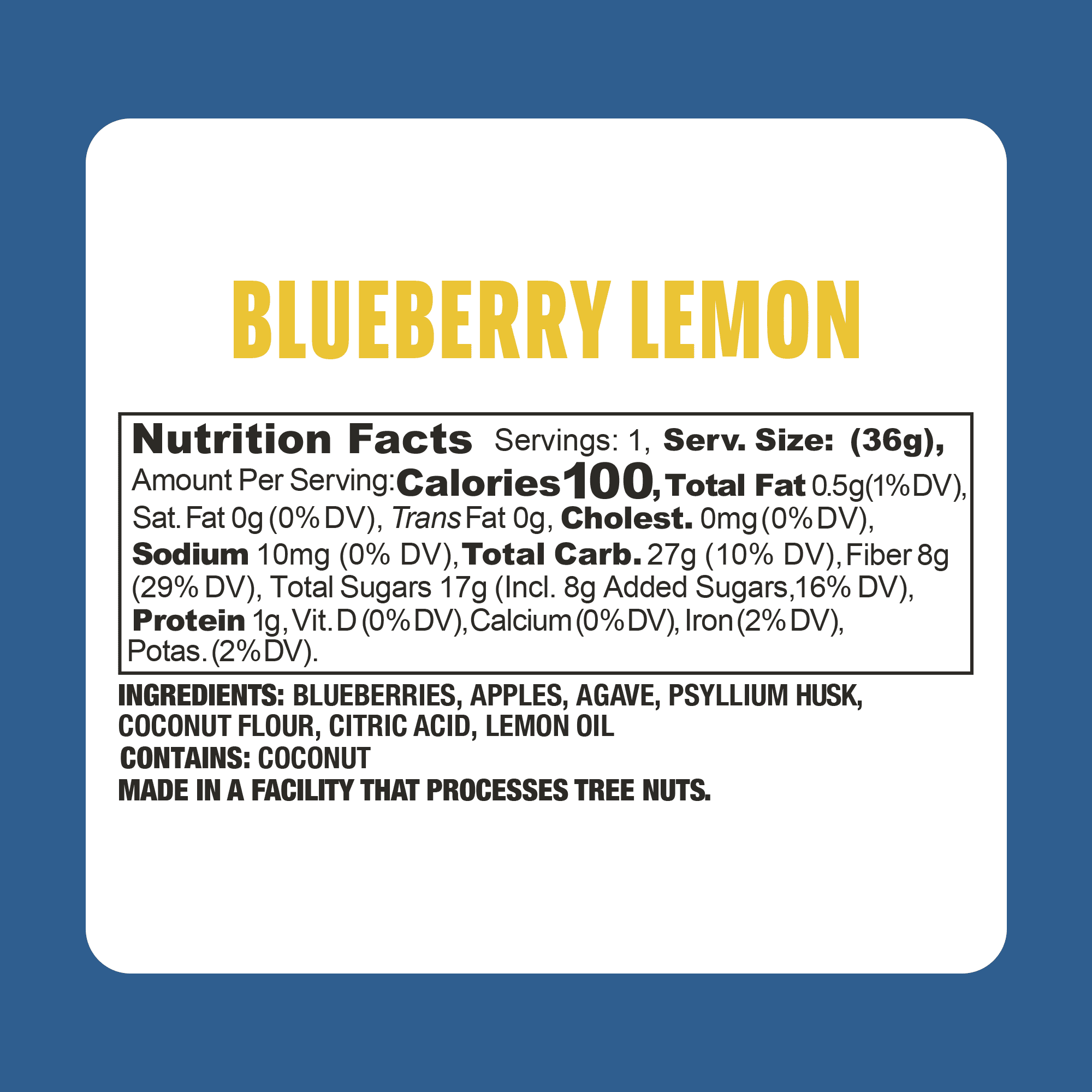 Garden Bar Blueberry Lemon Dehydrated Fruit Jerky 12 Count