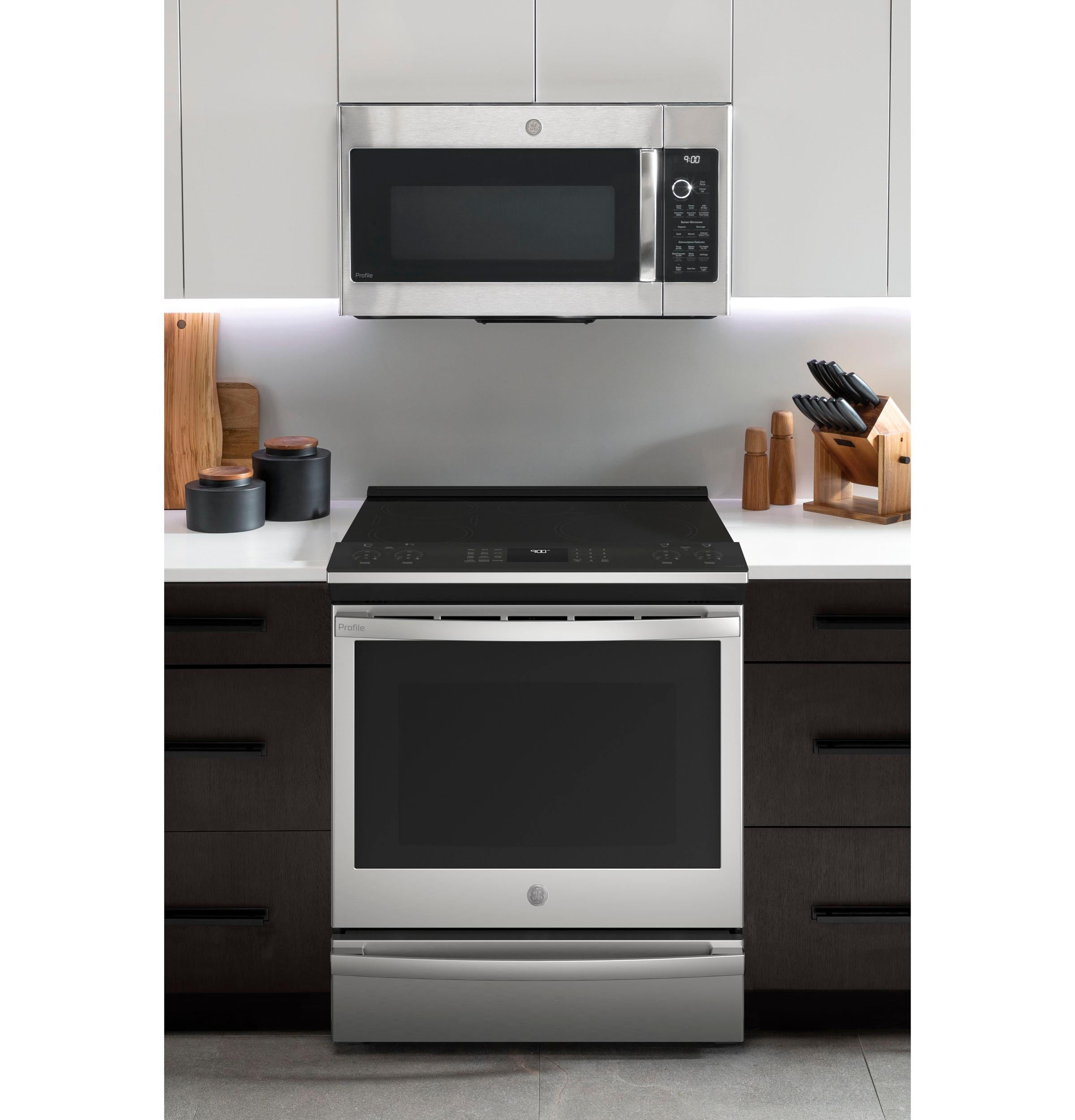 GE Profile 30 in 5.3 cu ft Slide-In Electric Induction Range in Stainless Steel