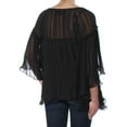 thumbnail image 4 of Max Studio London Womens Sheer Batwing-Sleeve Pullover Blouse, Black, X-Small, 4 of 4