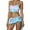 Blue, variant on Women's Sequin Tassel Wrap Mini Skirt and Vest Clubwear Party Outfit Set One Size White