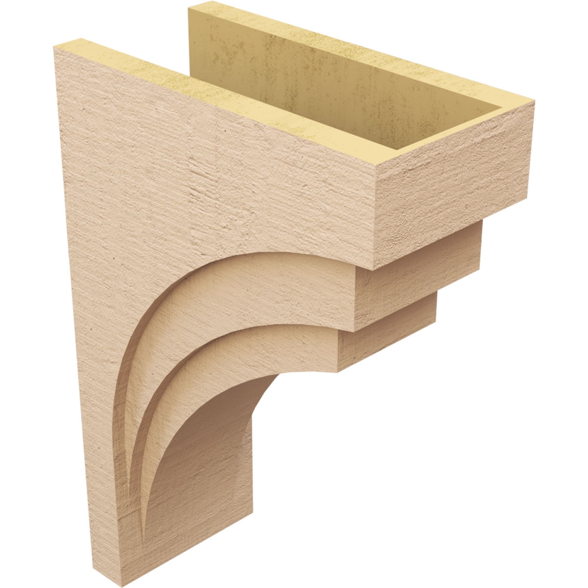 12"W x 24"D x 36"H Classic Rockford Rough Cedar Woodgrain TimberThane Corbel, Primed Tan