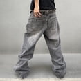 thumbnail image 4 of Mens Baggy Jeans Wide Leg Casual Jeans Vintage Hip Hop Denim Pants, 4 of 6