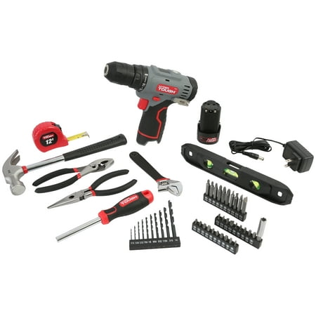 Hyper Tough 12V Max* 50-Piece Project Kit with Lithium-Ion Cordless 3/8-in Drill Driver and 1.5Ah Battery, 99312