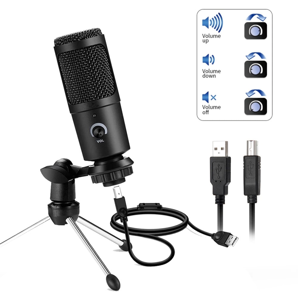 YouTube on Mac & Windows Chatting Streaming Yellow USB Plug&Play Computer Microphone Podcast FDUCE Professional Studio PC Mic with Tripod for Gaming 