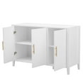 thumbnail image 4 of Accent Cabinet, Modern Accent Buffet Cabinet with 3 Doors, Freestanding Sideboard with Metal Handles, White Storage Cabinet for Hallway Entryway Living Room, 4 of 8