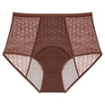 thumbnail image 5 of Alun Period High Waist Underwear for Women 3 Layer Leakproof Thin Breathable Panties for Menstrual Stretch Soft Comfortable Daily Wear Brown L, 5 of 5