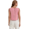 thumbnail image 4 of DARING DIVA Women's Gingham Summer Crop Tank Tops Button Back Sleeveless Shirts S Red, 4 of 7