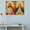 thumbnail image 4 of ADALE Jesus and Mary POSTER print Sacred Heart of Jesus and Virgin Mary painting Religious Artwork Catholic pictures Christian Holy Wall Art Decor Unframed 11x14 Inch, 4 of 6