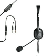 onn. 3.5 mm PC Stereo Headset with Built-in Microphone, Black