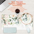 thumbnail image 4 of Desk Mat, Watercolor Pink Flowers Desk Pad, Green Leaves Flowers Large Gaming Mouse Pad for Desk, 31.5"x11.8" Extended Big Computer Keyboard Mouse Pad with Non-Slip Base and Stitched Edge, 4 of 13