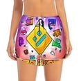 thumbnail image 4 of Lsque Geometry Dash Printed Women's Running Shorts with Liner Pockets,Elastic Quick Dry Workout Athletic Gym Yoga Shorts,Womens High Waist Shorts-XX-Large, 4 of 9