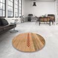 thumbnail image 4 of Ahgly Company Machine Washable Indoor Round Abstract Orange Area Rugs, 3' Round, 4 of 7
