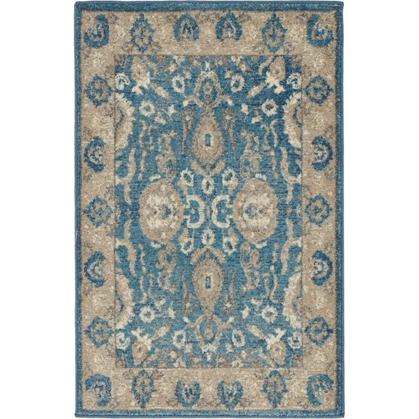 Transitional Linz Collection Area Rug In Porcelain Color And Rectangle Round Runner Square Shape Walmart Com Walmart Com
