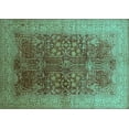 thumbnail image 1 of Ahgly Company Machine Washable Indoor Rectangle Oriental Turquoise Blue Industrial Area Rugs, 2' x 3', 1 of 4