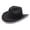 Black, variant on Women's Rhinestone Trim Solid Color Felt Fedora Panama Cowgirl Cowboy Hat
