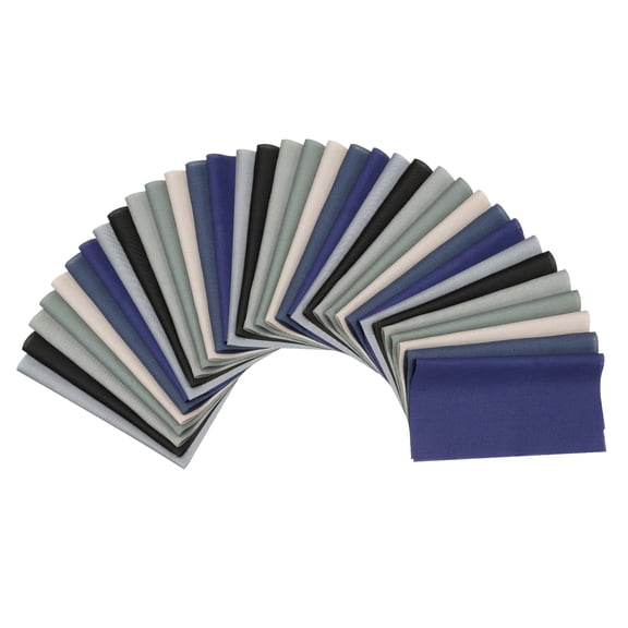 Uxcell Cotton Fabric Bundles,  35 Pcs 8 x 8 Inch Fat Quarter Solid Color Precut Fabric Squares for Sewing Patchwork Quilting DIY, Navy Gray