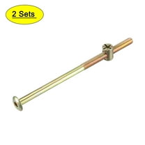 Uxcell M6x120mm Furniture Bolt Nut Set Carbon Steel Zinc Plated 2 Sets