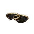 thumbnail image 1 of Classic Touch BPD538 Bol Double Rond en Porcelaine avec Bord Doré, Noir, 1 of 1