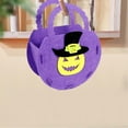thumbnail image 2 of Cute Halloween Decorations Candy Bags, Reusable Cloth Bags with Handle, Halloween Trick or Treat Tote Bags for Party Gifts (Purple/1 Pcs) 5.62x2.36x7.08", 2 of 7