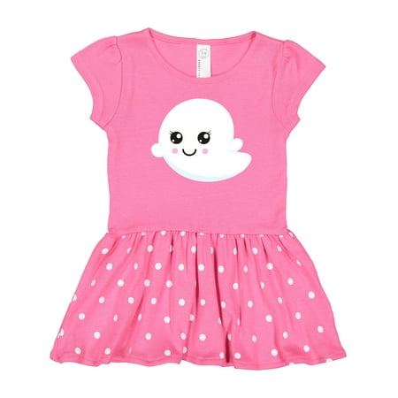 

Inktastic Halloween Ghost Smiling Ghost Trick or Treat Gift Toddler Girl Dress
