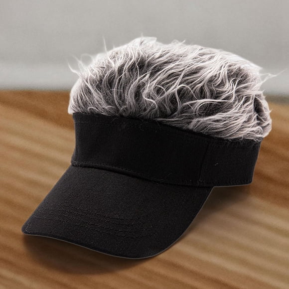 Gorra Fernando visera pelo falso Negra Cabello gris
