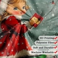thumbnail image 4 of Cute Retro Christmas Girl Shower Curtain, Winter Forest Xmas Tree Snow Scene Shower Curtain for Bathroom Decor, Vintage Christmas Fabric Bath Curtains with Hooks,72X84IN, 4 of 5