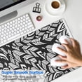thumbnail image 4 of Long Mouse Pads for Desk,Black Boho Tribal Feathers Pattern Desk Mats on Top Of Desks, Desk Mouse Pad Extra Large with 3mm Non-Slip Base and Stitched Edge for Gaming,Office,Work,Home 31.5"x15.7", 4 of 6