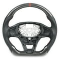 thumbnail image 2 of Carbon Fiber Steering Wheel, Perforated Leather Racing Design Customized Steering Wheel Red Stitching  for  Tourneo Custom, 2 of 7