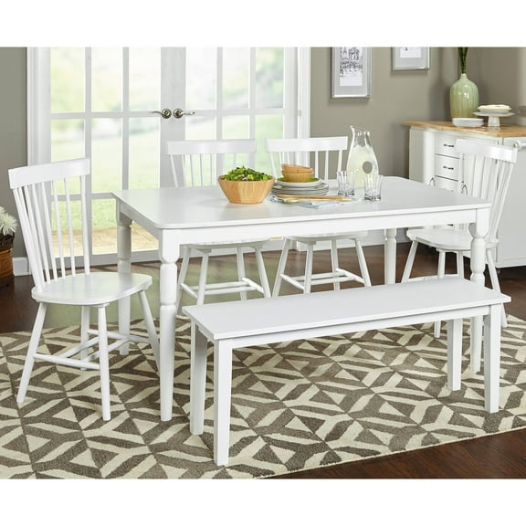 Venice 6-Piece Dining Set with Bench, Multiple Colors