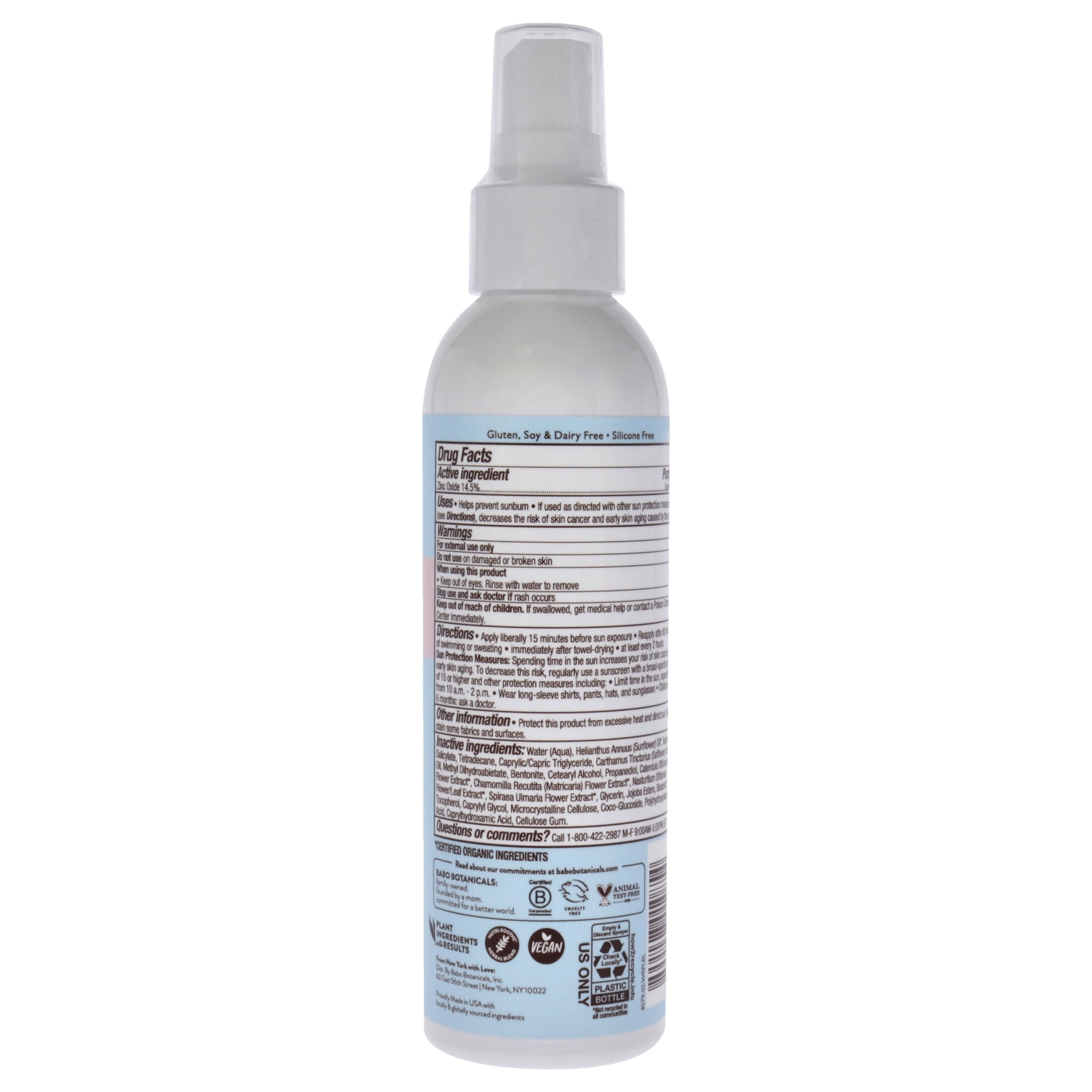 Babo Botanicals Baby Skin Mineral Sunscreen Spray SPF 30 , 6 oz Spray