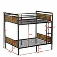 thumbnail image 4 of Twin XL Bunk Bed, Heavy Duty Metal Twin XL Bunk Bed Frame, Industrial Bunk Bed with Ladders, Detachable Corner 2 Bed Bunk Beds, Space Saving Design, Can Be Divided Into 2 Twin XL Beds, Black, 4 of 7