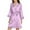 Light Blue, variant on WREESH Womens Silk Pajamas Casual Homewear Long-Sleeve V-Neck Dress Color Lace Night-Robe One Size Blue