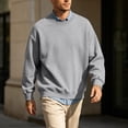thumbnail image 4 of Enjoytime Crewneck Sweatshirt Mens Casual Long Sleeve Fleece Sweatshirts Fall Winter Lightweight Pullover Tops, 4 of 6